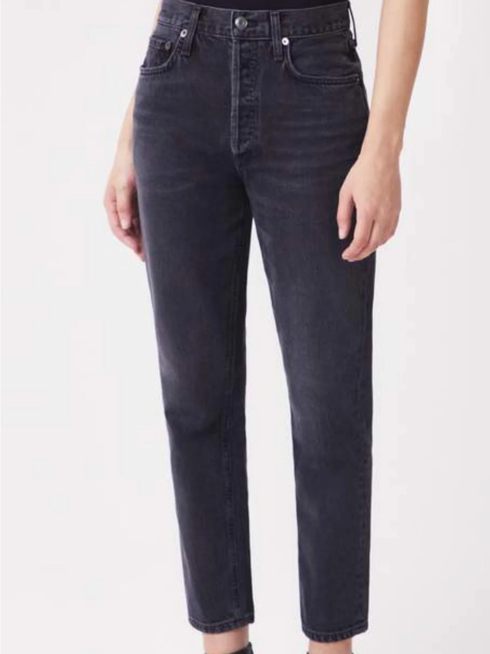 AGOLDE High-Rise Straight Leg Women's Jeans - Washed Black